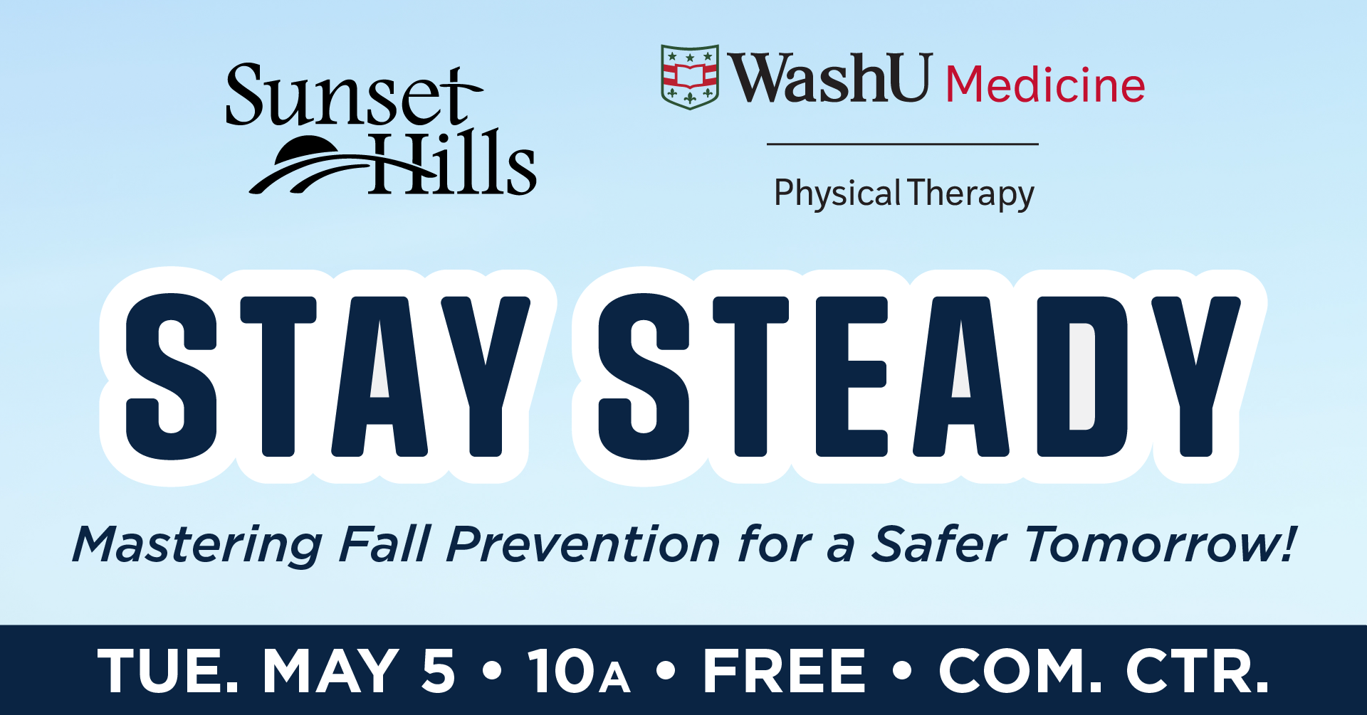 Stay Steady Fall Prevention Seminar Banner